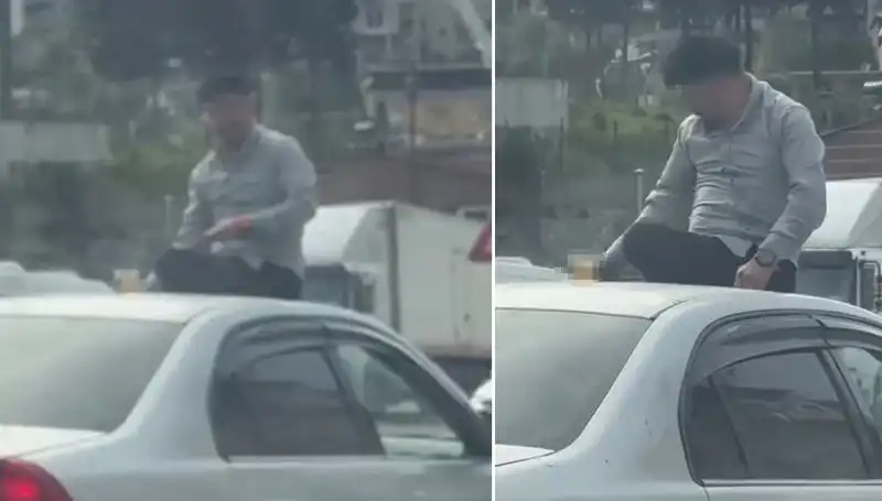 Trafikte Pes Dedirten O Anlar: Otomobil Üzerinde Alem Yapan Gençler