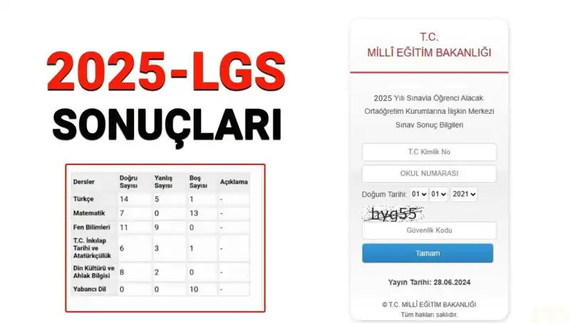 LGS Sınav Sonuçları 2025: Sorgulama Ekranı ve Açıklama Tarihi